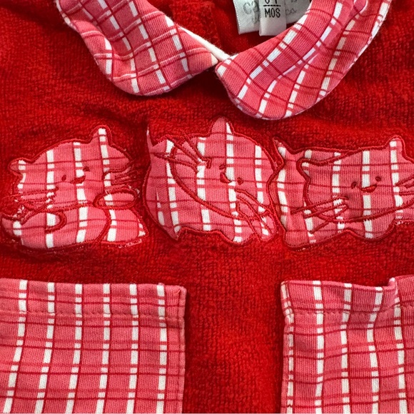 Vintage Carters Classic baby sweater Red Cats Embroidered Newborn 0-1 months - Picture 2 of 9